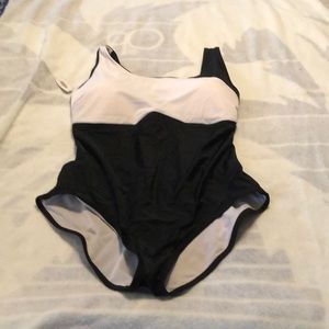 Adore me one piece black and white swimsuit